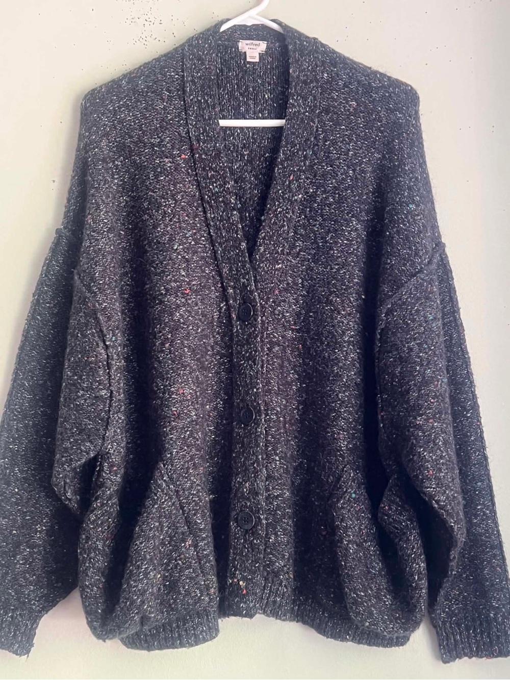 Wilfred Charcoal Flecked Button-Front Cardigan